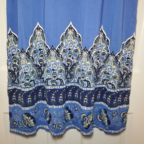 J. Jill Wearever Collection Blue Paisley A-Line Dress Flutter Sleeves Sz L - Picture 6 of 10